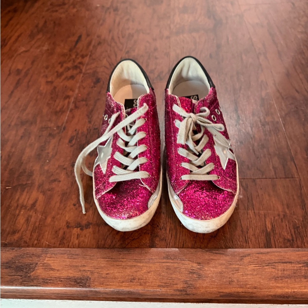 Golden Goose Pink Glitter Sneakers